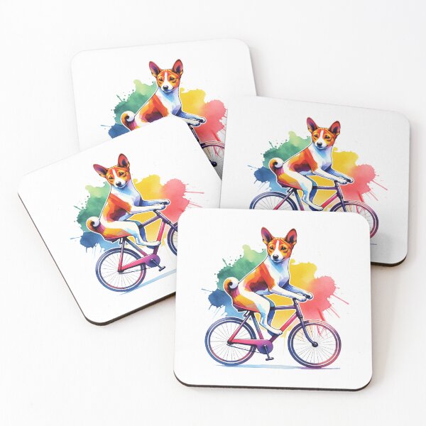 Item preview, Watercolor Basenji Cycling designed and sold by TheAnimalZ00.