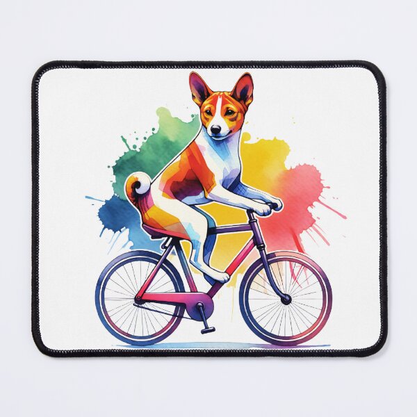 Item preview, Watercolor Basenji Cycling designed and sold by TheAnimalZ00.