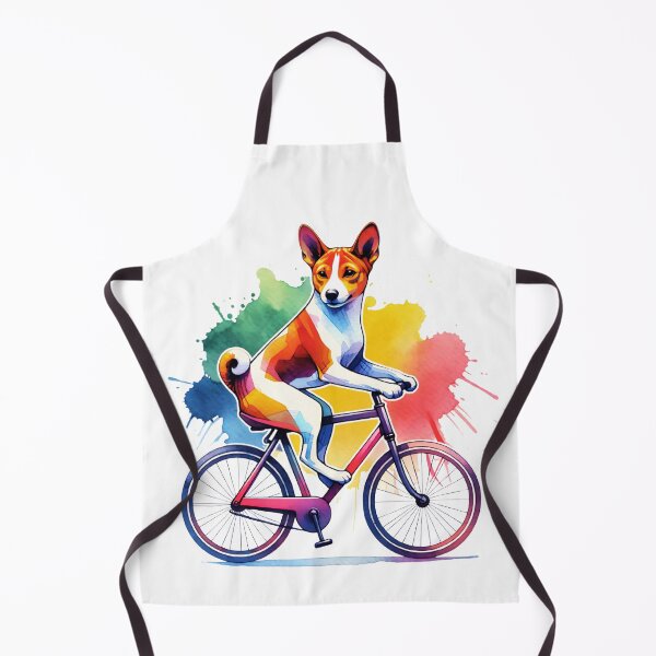 Item preview, Watercolor Basenji Cycling designed and sold by TheAnimalZ00.