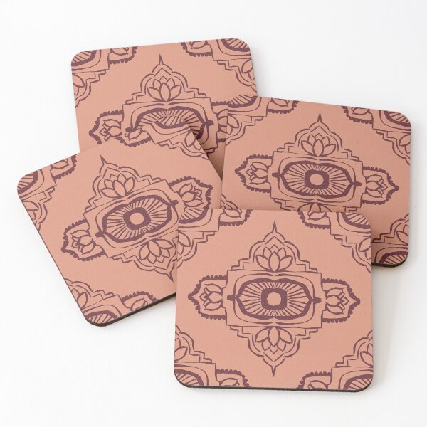 Item preview, Ajna Padma Pattern - Coral + Wine designed and sold by Irene Estelle.