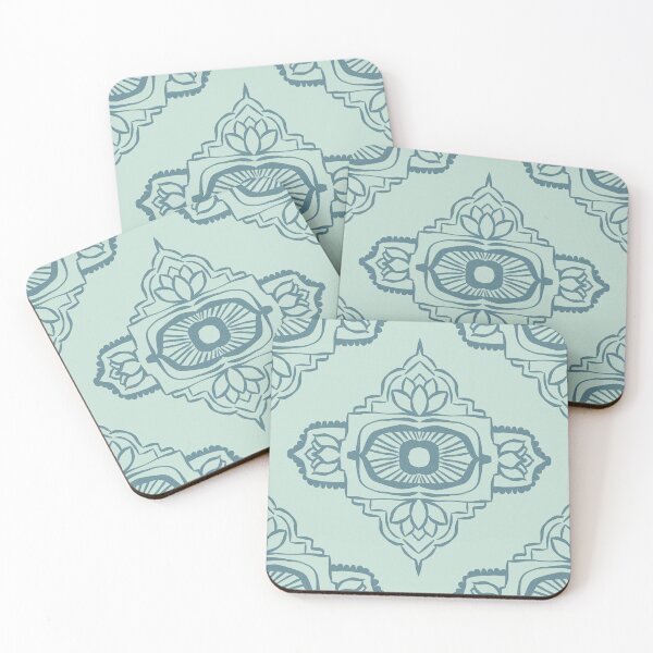 Item preview, Ajna Padma Pattern - Mint + Peacock designed and sold by Irene Estelle.