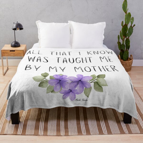 Item preview, Mother's Day Mark Twain Book Quote Violet Flowers designed and sold by TheWriteHand.