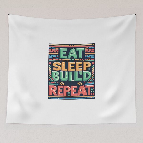 Item preview, Eat Sleep build Repeat designed and sold by Suukunna.