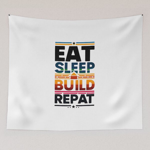 Item preview, Eat Sleep build Repeat designed and sold by Suukunna.