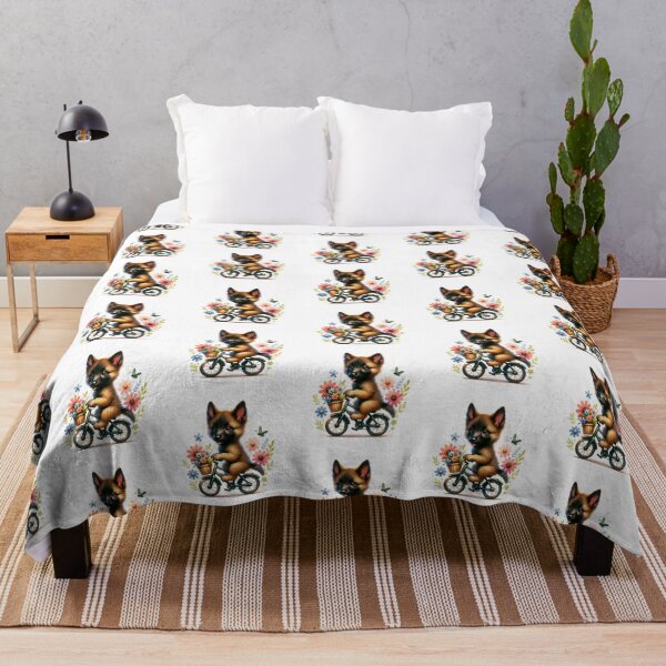 Item preview, Floral Belgian Malinois Puppy Cycling designed and sold by TheAnimalZ00.