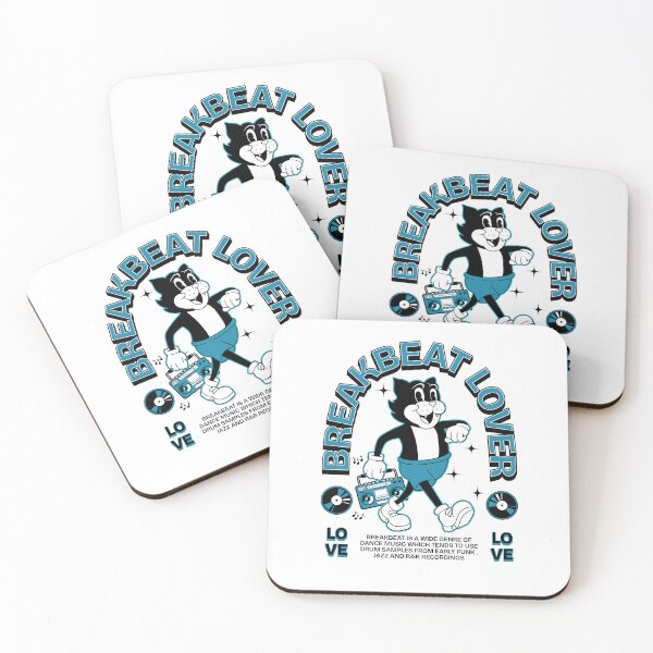 Item preview, BREAKBEAT - Lover Cat Retro Mascot (black/blue)  designed and sold by Discothreadz.