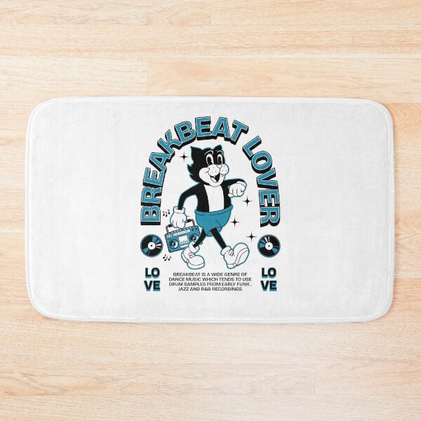 Item preview, BREAKBEAT - Lover Cat Retro Mascot (black/blue)  designed and sold by Discothreadz.