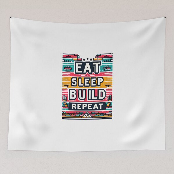 Item preview, Eat Sleep build Repeat designed and sold by Suukunna.