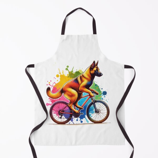 Item preview, Watercolor Belgian Malinois Cycling designed and sold by TheAnimalZ00.