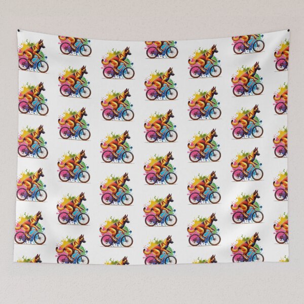 Item preview, Watercolor Belgian Malinois Cycling designed and sold by TheAnimalZ00.