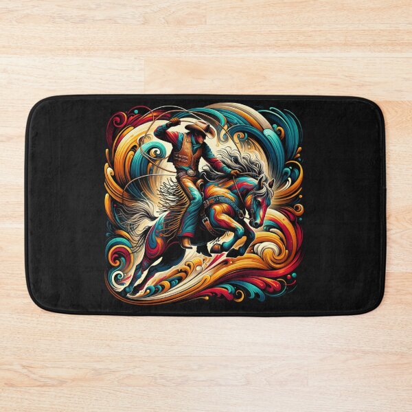 Artikelvorschau, Retro Vintage Rodeo Leben Western Cowboy bunt entworfen und verkauft von AnalajiaDesigns.