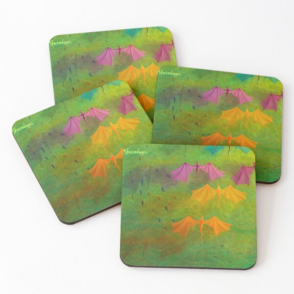 Item preview, Tropical Dragon Flock at Sunset designed and sold by Transcendragons.
