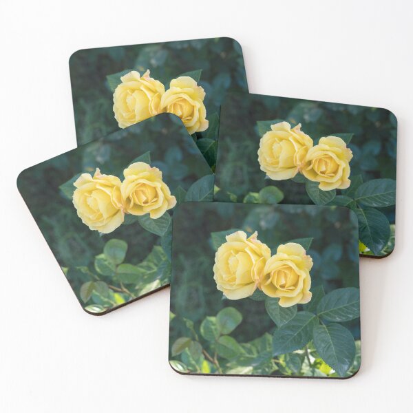Item preview, Mellow Yellow Rose Pair Against Deep Green Foliage designed and sold by Georgia Mizuleva.