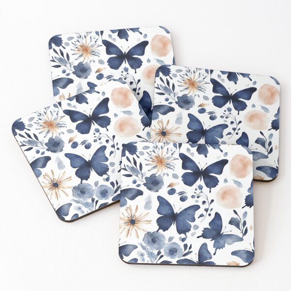 Item preview, Abstract art butterfly blue colour  designed and sold by NingningS.