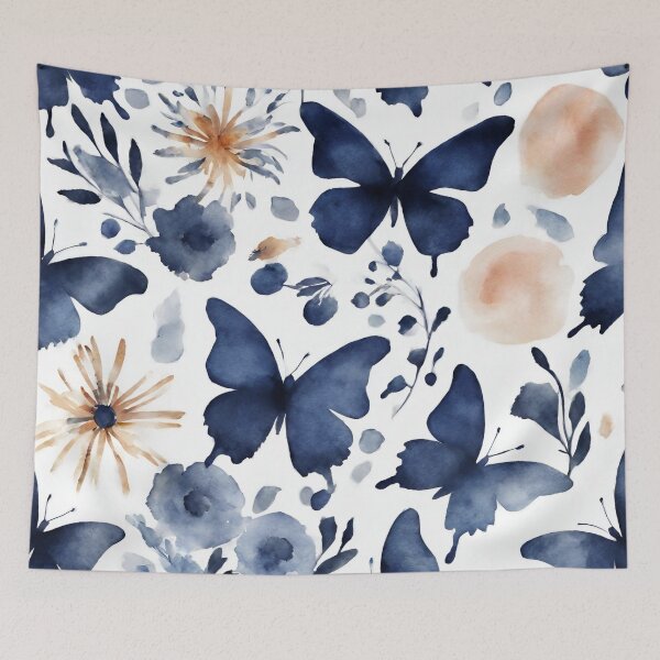 Item preview, Abstract art butterfly blue colour  designed and sold by NingningS.