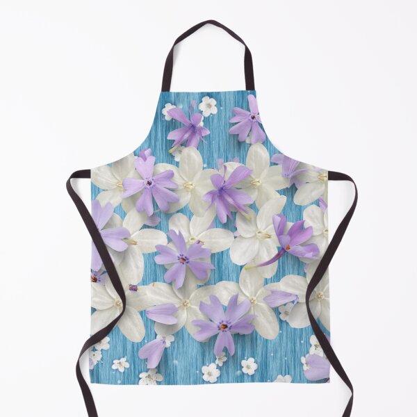 Item preview, White and Purple Petals on Blue Background designed and sold by WhiteSoftPetals.