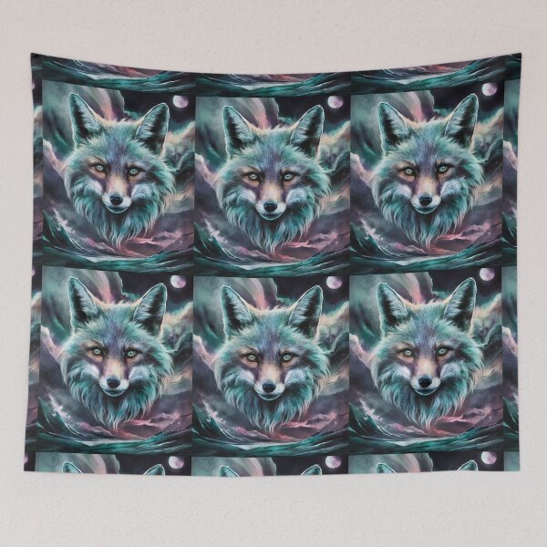 Artikelvorschau, Fuchsporträt. Fuchskopf, Fuchsgesicht, Fantasyfuchs, wunderlicher Fuchs, dunkle Fantasie, gruseliger Fuchs entworfen und verkauft von FoxVibes.