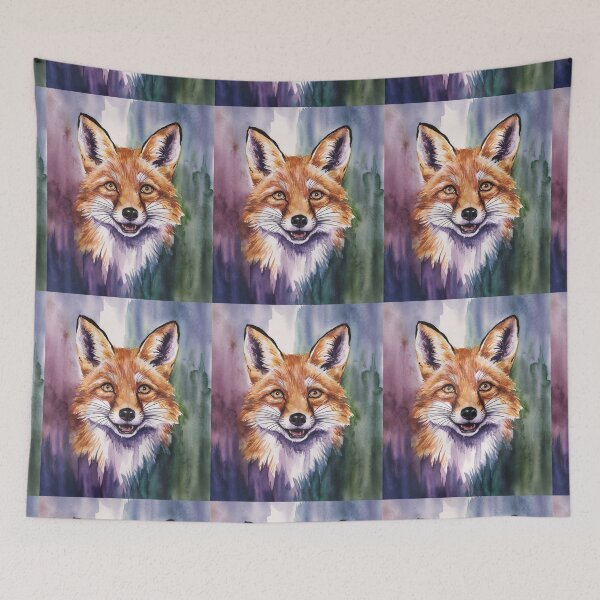 Artikelvorschau, Fuchsporträt. Fuchskopf, Fuchsgesicht, Fantasiefuchs, wunderlicher Fuchs entworfen und verkauft von FoxVibes.