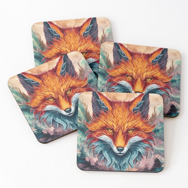 Artikelvorschau, Fuchsporträt. Fuchskopf, Fuchsgesicht, Fantasiefuchs, wunderlicher Fuchs entworfen und verkauft von FoxVibes.
