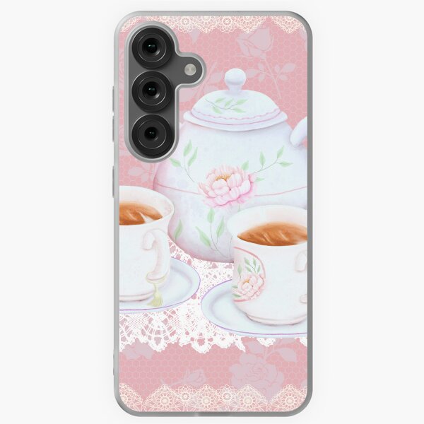 Item preview,  Delicate teapot on pink background designed and sold by LemonHorse.