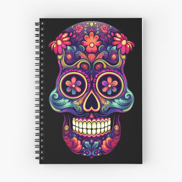 Artikelvorschau, Sugar Skulls Colorful Flower Pink Green Big Smile entworfen und verkauft von CircusValley.