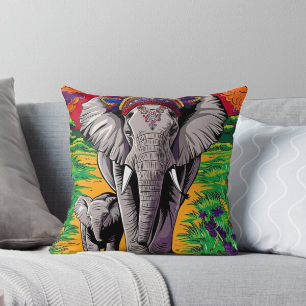 Item preview, Elephant Portrait. mother elephant, elephant baby, small elephant, adorable elephant designed and sold by ElephantVibes.
