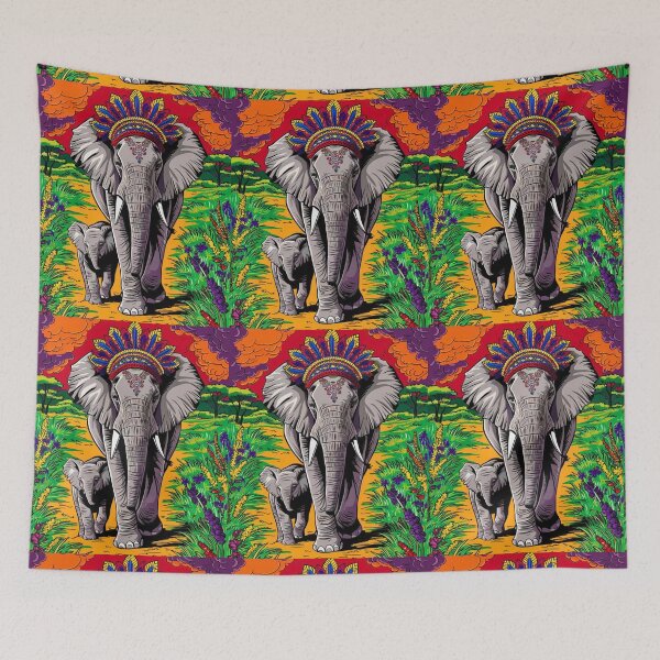 Item preview, Elephant Portrait. mother elephant, elephant baby, small elephant, adorable elephant designed and sold by ElephantVibes.