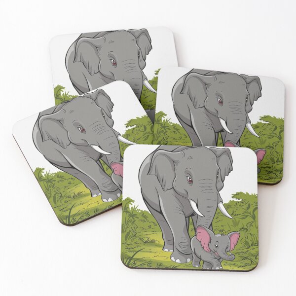 Item preview, Elephant Portrait. mother elephant, elephant baby, small elephant, adorable elephant designed and sold by ElephantVibes.