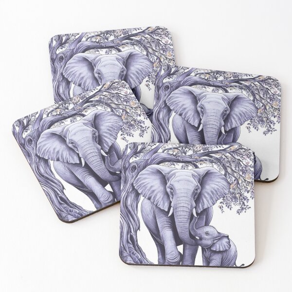 Item preview, Elephant Portrait. mother elephant, elephant baby, small elephant, adorable elephant designed and sold by ElephantVibes.
