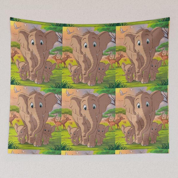 Item preview, Elephant Portrait. mother elephant, elephant baby, small elephant, adorable elephant designed and sold by ElephantVibes.