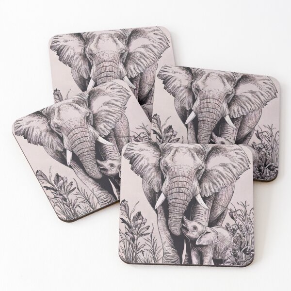 Item preview, Elephant Portrait. mother elephant, elephant baby, small elephant, adorable elephant designed and sold by ElephantVibes.