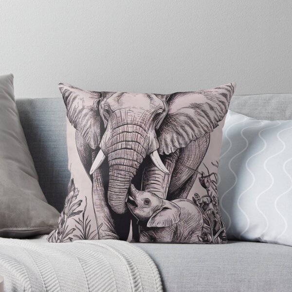Item preview, Elephant Portrait. mother elephant, elephant baby, small elephant, adorable elephant designed and sold by ElephantVibes.