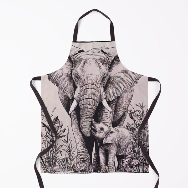 Item preview, Elephant Portrait. mother elephant, elephant baby, small elephant, adorable elephant designed and sold by ElephantVibes.