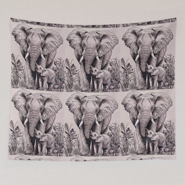 Item preview, Elephant Portrait. mother elephant, elephant baby, small elephant, adorable elephant designed and sold by ElephantVibes.