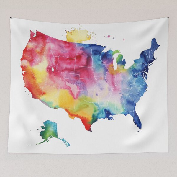 Item preview, USA Map Colorful designed and sold by KPArtzaaany.
