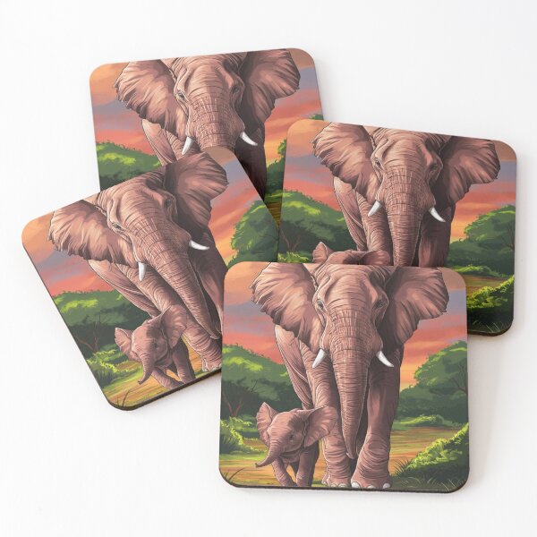 Item preview, Elephant Portrait. mother elephant, elephant baby, small elephant, adorable elephant designed and sold by ElephantVibes.