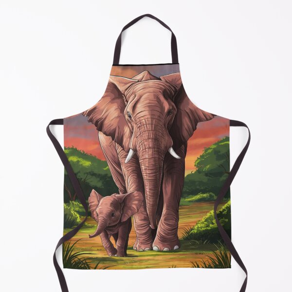 Item preview, Elephant Portrait. mother elephant, elephant baby, small elephant, adorable elephant designed and sold by ElephantVibes.