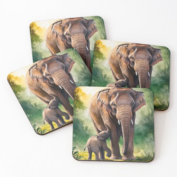 Item preview, Elephant Portrait. mother elephant, elephant baby, small elephant, adorable elephant designed and sold by ElephantVibes.