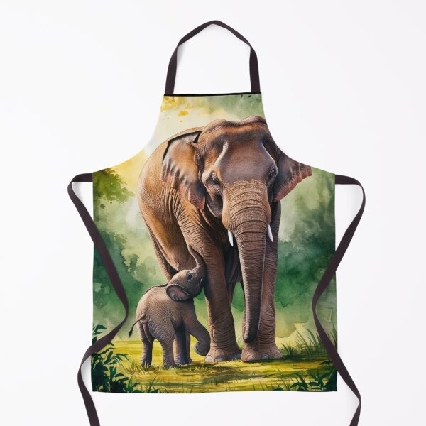 Item preview, Elephant Portrait. mother elephant, elephant baby, small elephant, adorable elephant designed and sold by ElephantVibes.