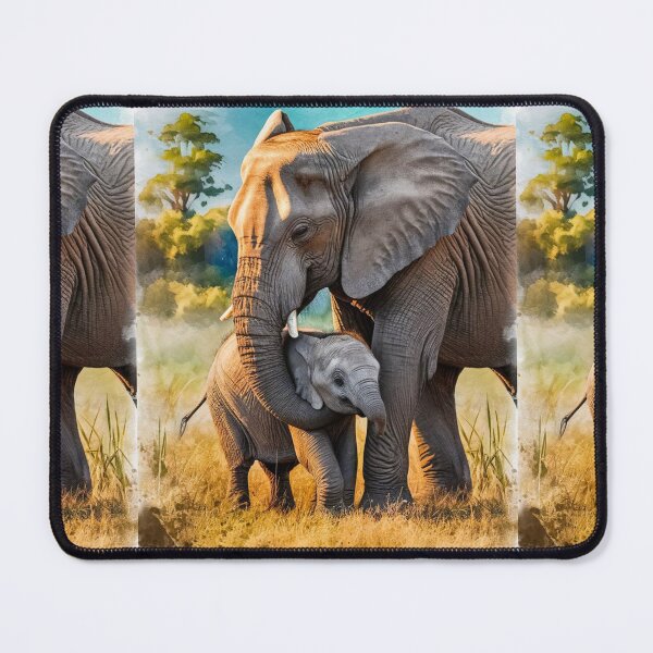 Item preview, Elephant Portrait. mother elephant, elephant baby, small elephant, adorable elephant designed and sold by ElephantVibes.