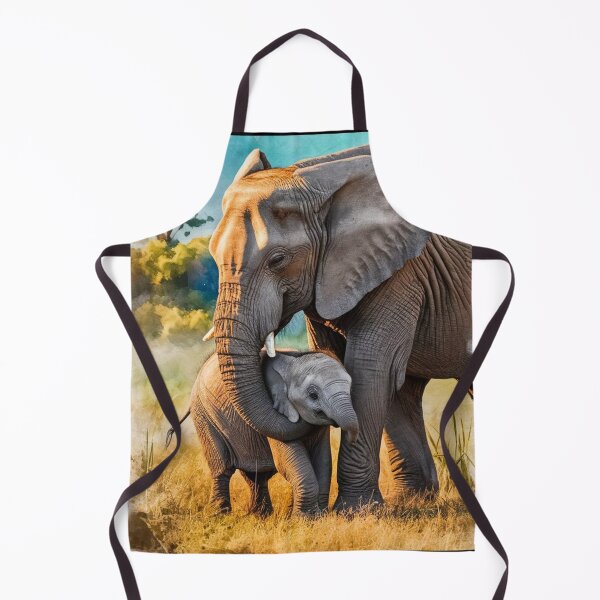 Item preview, Elephant Portrait. mother elephant, elephant baby, small elephant, adorable elephant designed and sold by ElephantVibes.