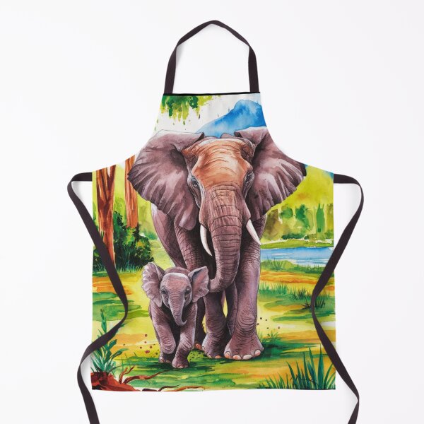 Item preview, Elephant Portrait. mother elephant, elephant baby, small elephant, adorable elephant designed and sold by ElephantVibes.