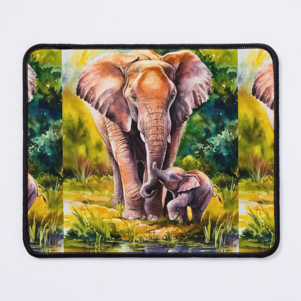 Item preview, Elephant Portrait. mother elephant, elephant baby, small elephant, adorable elephant designed and sold by ElephantVibes.