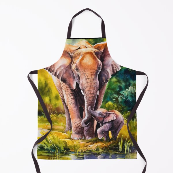 Item preview, Elephant Portrait. mother elephant, elephant baby, small elephant, adorable elephant designed and sold by ElephantVibes.