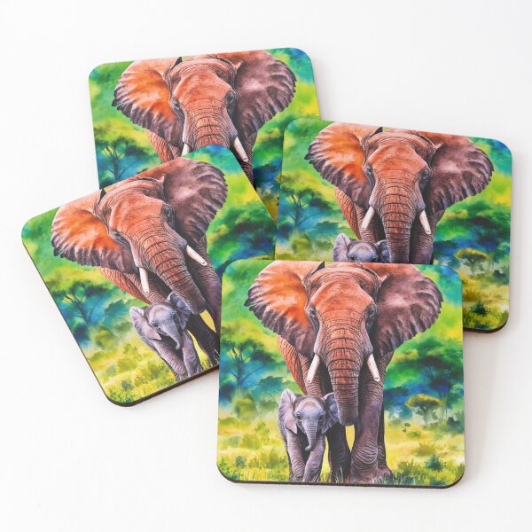 Item preview, Elephant Portrait. mother elephant, elephant baby, small elephant, adorable elephant designed and sold by ElephantVibes.
