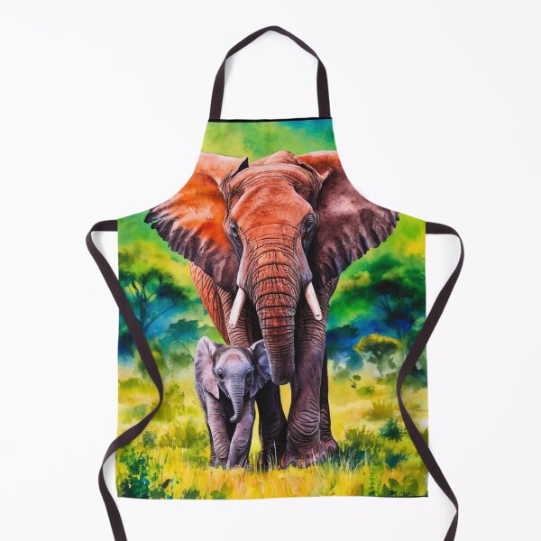 Item preview, Elephant Portrait. mother elephant, elephant baby, small elephant, adorable elephant designed and sold by ElephantVibes.
