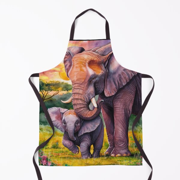 Item preview, Elephant Portrait. mother elephant, elephant baby, small elephant, adorable elephant designed and sold by ElephantVibes.