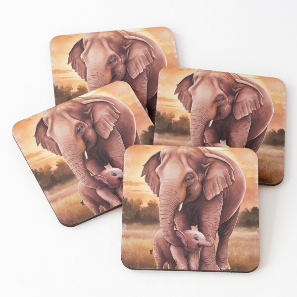 Item preview, Elephant Portrait. mother elephant, elephant baby, small elephant, adorable elephant designed and sold by ElephantVibes.
