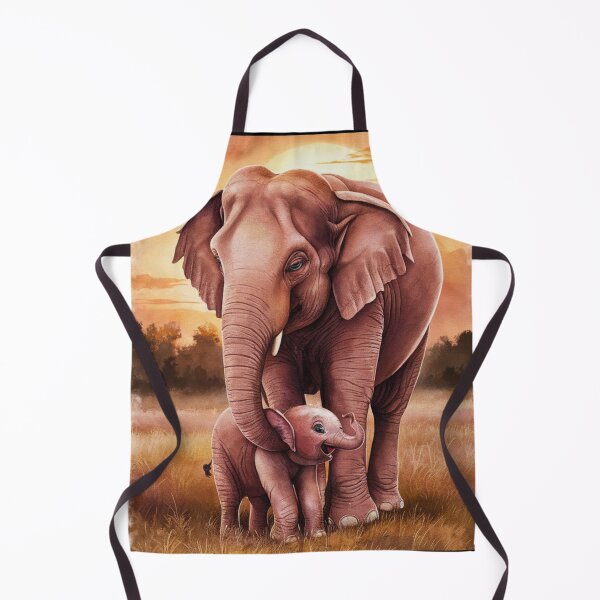 Item preview, Elephant Portrait. mother elephant, elephant baby, small elephant, adorable elephant designed and sold by ElephantVibes.