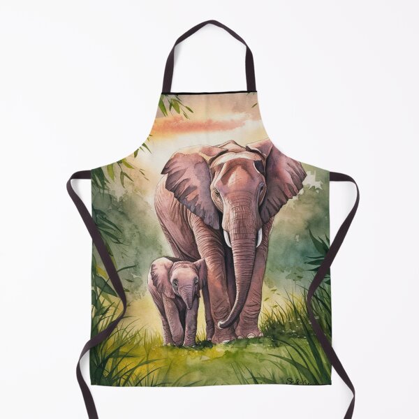 Item preview, Elephant Portrait. mother elephant, elephant baby, small elephant, adorable elephant designed and sold by ElephantVibes.